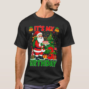 It’s My 3rd Birthday Santa Christmas Outfit 3 Year T-Shirt