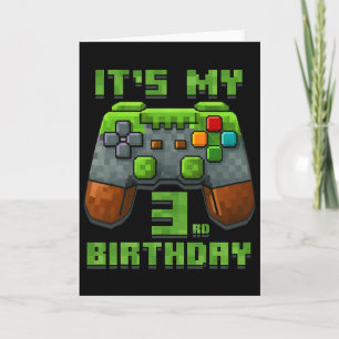 It’s My 3rd Birthday Shirt Gamer Video Pixel Game  Card