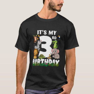 It s My 3rd Birthday Zoo Jungle Safari 3 Years Old T-Shirt
