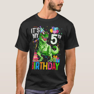 It S My 5th Birthday Dinosaur T Rex Happy 5 Years T-Shirt