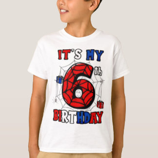It’s My 6th Birthday Spider Superhero T-Shirt