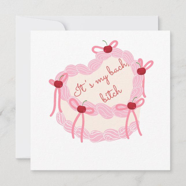 It’s My Bachelorette | Coquette Cake Bridal Party Invitation (Front)
