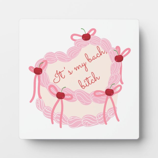 It’s My Bachelorette | Coquette Cake Bridal Party Plaque (Front)
