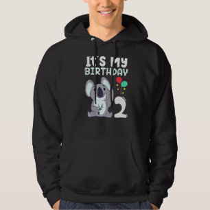 It`s My Birthday 2 Kids Party Themed Koala Birthda Hoodie