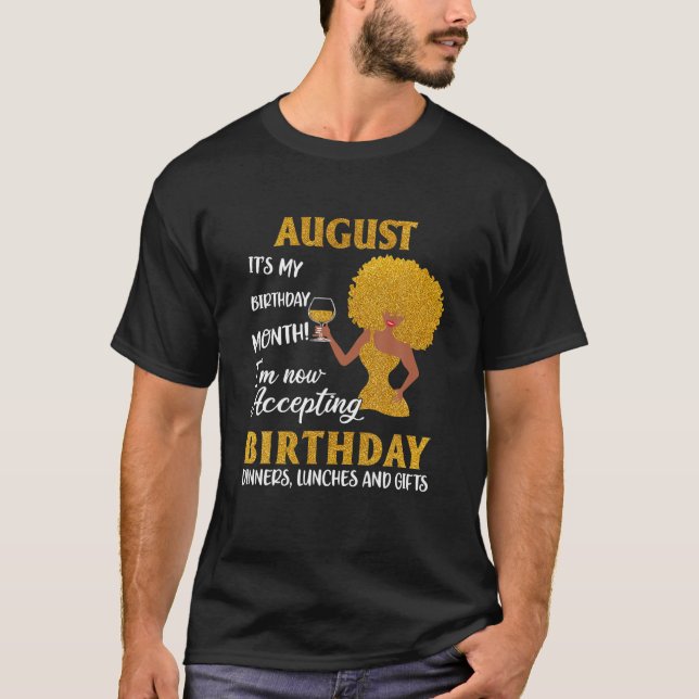 It’S My Birthday Black Women August Leo Virgo T-Shirt (Front)