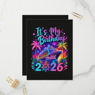 It’s My Birthday Cruise 2026 Invitation Postcard