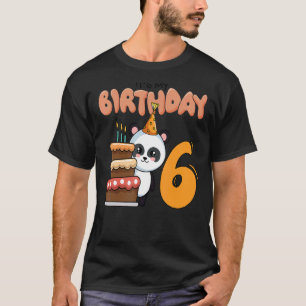 It`s My Birthday Panda 6 Themed Panda Birthday T-Shirt