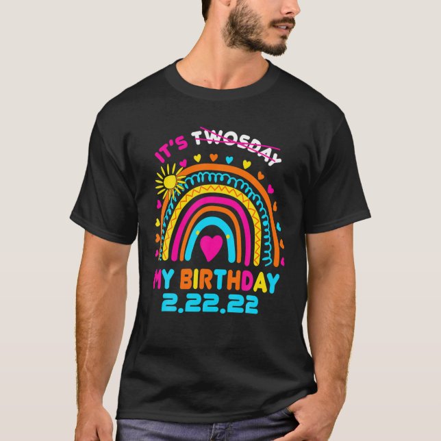It’S My Birthday Twosday 02-22-2022 February 2Nd 2 T-Shirt (Front)