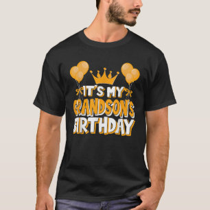 It s My Grandson s Birthday Celebration Family Mat T-Shirt