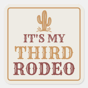 It’s My Rodeo Custom Age Western Birthday Square Sticker