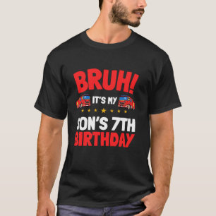 It s My Son s 7th Birthday Fire Truck Little Firef T-Shirt