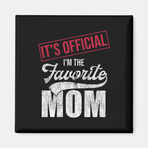 It&# s Official I&# m The Favourite Mum Retro Pa Magnet