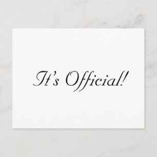 It’s Official! Rustic Simple Wedding Announcement