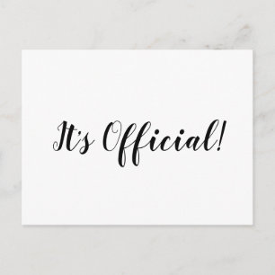 It’s Official We Eloped Minimalist Script Wedding Announcement Postcard