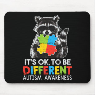 It’s Ok To Be Different Autism Awareness Cute Racc Mouse Mat