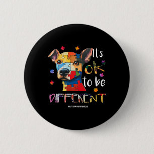 It’s Ok To Be Different - Autism Awareness Dog  6 Cm Round Badge
