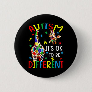 It’s Ok To Be Different Autism Awareness Giraffe 6 Cm Round Badge