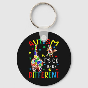 It’s Ok To Be Different Autism Awareness Giraffe  Key Ring