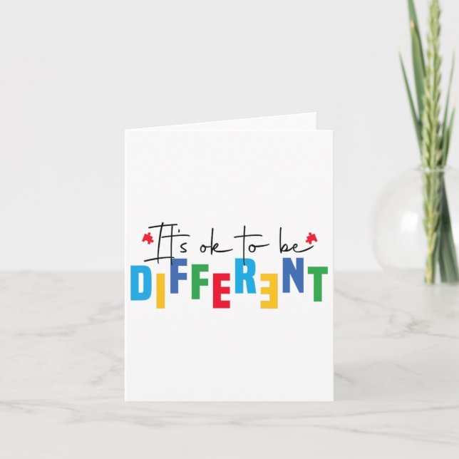 It’s Ok To Be Different Autism Awareness Inclusion Card (Front)