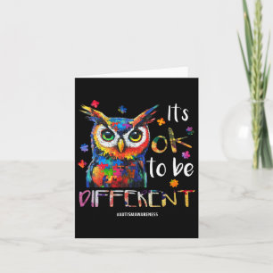 It’s Ok To Be Different - Autism Awareness Owl Card