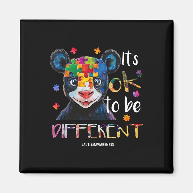 It’s Ok To Be Different - Autism Awareness Panda  Magnet (Front)