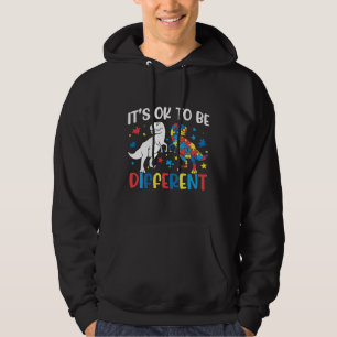It S Ok To Be Different Dinosaur Autism Awareness  Hoodie