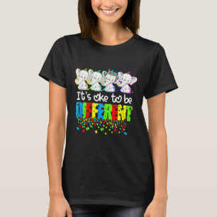 It S Ok To Be Different Puzzle Elephant Autism Awa T-Shirt