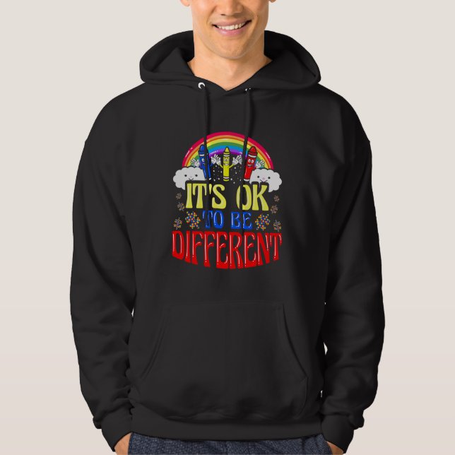 It S Ok To Be DifferentAutism Awareness Crayons Hoodie (Front)