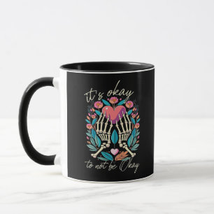 It’s Ok To Not Ok - Skeleton Hands With Heart Mug