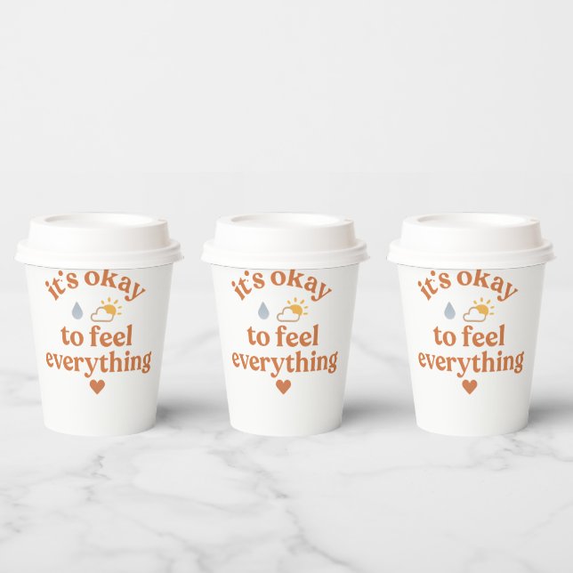 It’s Okay To Feel Everything shirt Mental Health  Paper Cups (Multi)