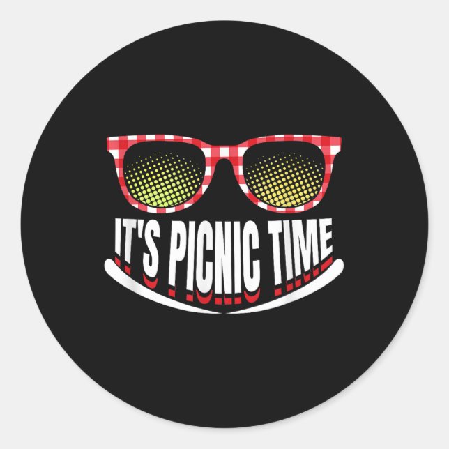 It’s Picnic Time Family Trip Summer Vacation Campi Classic Round Sticker (Front)