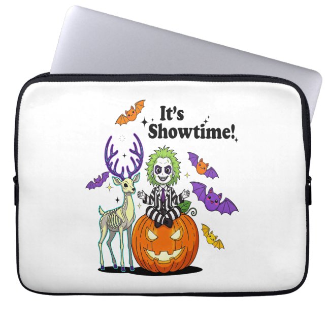 It’s Showtime Funny Halloween Laptop Sleeve (Front)