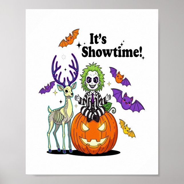 It’s Showtime Funny Halloween Poster (Front)