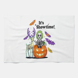It�s Showtime Funny Halloween Tea Towel