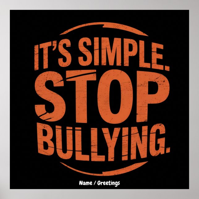 It’s Simple Stop Bullying Anti-Bullying Awareness Poster (Front)