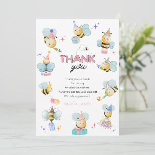 It’s so fun to bee one first birthday  thank you card
