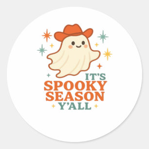 It’s Spooky Season Y’all Cowboy Boo Classic Round Sticker