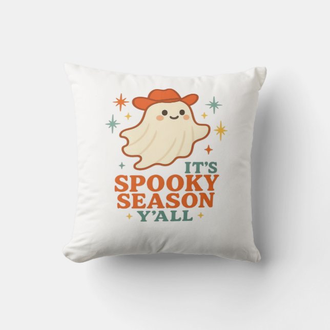 It’s Spooky Season Y’all Cowboy Boo Cushion (Front)