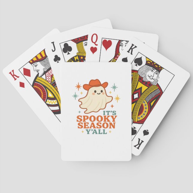 It’s Spooky Season Y’all Cowboy Boo Playing Cards (Back)