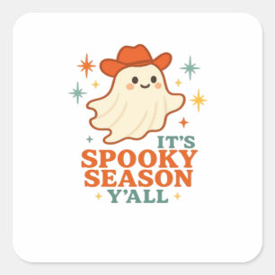 It’s Spooky Season Y’all Cowboy Boo Square Sticker
