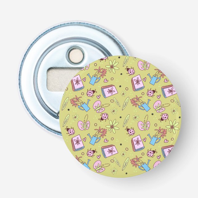 It’s Springtime Book Lovers Colourful Doodles Bottle Opener (Front)