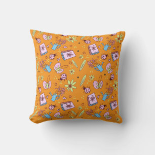 It’s Springtime Book Lovers Colourful Doodles Cushion