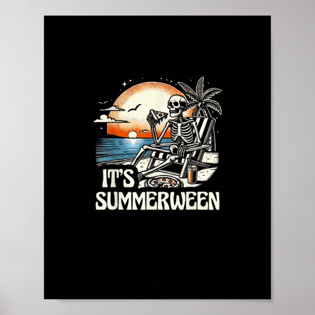 It’s Summerween Skeleton Sunset Vacation Poster (Front)