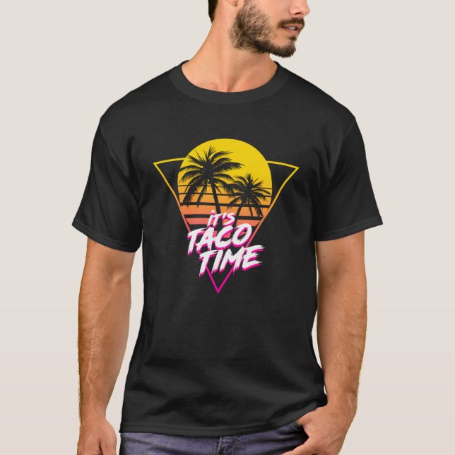 It s Taco Time   Mexican Food Men Kids  Retro T-Shirt (Front)
