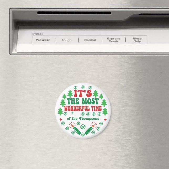 It’s the Most Wonderful Time Personalised Holiday Magnet (In Situ (Dishwasher))