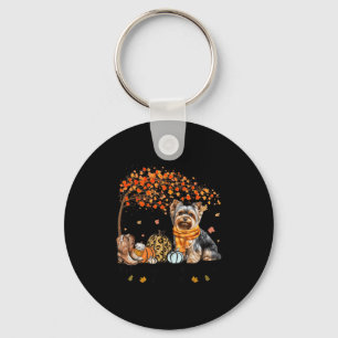 It’s The Most Wonderful Time Yorkie Pumpkins Autum Key Ring