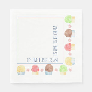 It’s Time For Ice Cream Paper Napkin