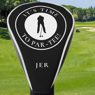 It’s Time to Par-Tee Black & White Monogram Golf Head Cover