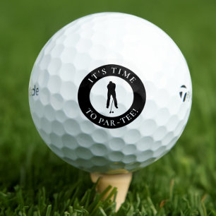 It’s Time to Par-Tee  Funny Monogram For Him Golf Balls