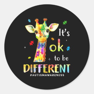 It’s to be different cute giraffe animal autism classic round sticker